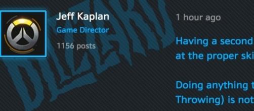 Jeff Kaplan's official announcement (Photo grabbed from Overwatch Official's Battle Forum)