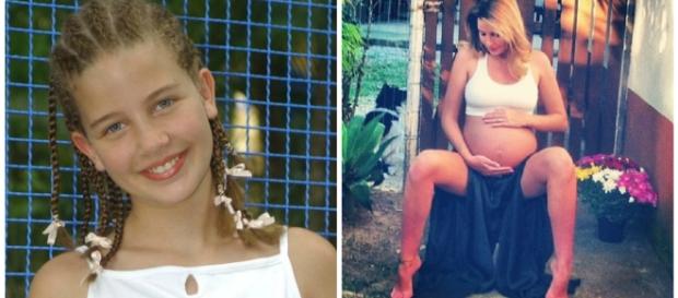 Debby em sua infância / Debby grávida Debby em sua infância / Debby grávida
