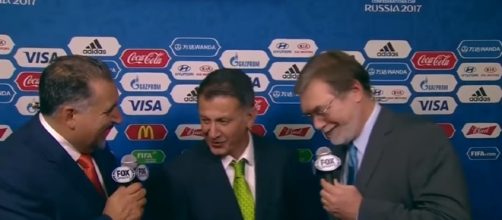 Mexico coach Osorio reacts to the draw | 2017 FIFA Confederations Cup Draw/ screencap Fox Soccer via YouTube