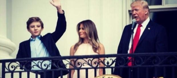 :Barron, Melania, and Donald Trump 2017/ CCO Public Domain the White House via Wikimedia :Barron, Melania, and Donald Trump 2017/ CCO Public Domain the White House via Wikimedia