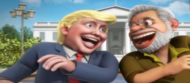 Modi in US: PM Modi and President Trump hug each other at White House via YouTube/SoSorry Modi in US: PM Modi and President Trump hug each other at White House via YouTube/SoSorry