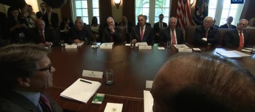 President Trump's first cabinet meeting at White House. / Image by The White House channel via YouTube:https://youtu.be/NTm4IwnfNH0