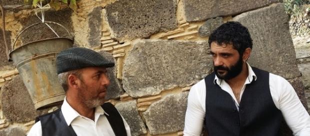 Alfio e Turiddu durante la rappresentazione teatrale. Alfio e Turiddu durante la rappresentazione teatrale.