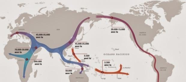 La diffusione dell'homo sapiens La diffusione dell'homo sapiens