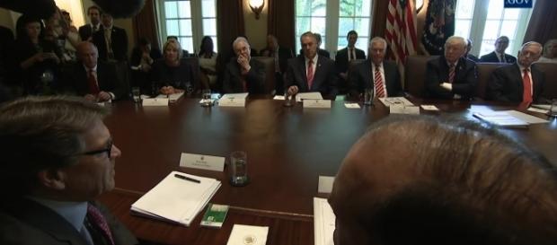 President Trump's first cabinet meeting at White House. / Image by The White House channel via YouTube:https://youtu.be/NTm4IwnfNH0 President Trump's first cabinet meeting at White House. / Image by The White House channel via YouTube:https://youtu.be/NTm4IwnfNH0
