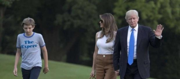 Melania and Barron leave NYC for DC. - Sourced from Blasting News library Melania and Barron leave NYC for DC. - Sourced from Blasting News library