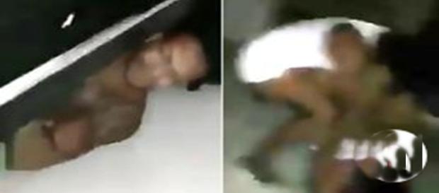 Vídeo gravado mostra como uma mulher, conhecida como Mayra, escondia marido embaixo da cama. (Foto: Reprodução) Vídeo gravado mostra como uma mulher, conhecida como Mayra, escondia marido embaixo da cama. (Foto: Reprodução)