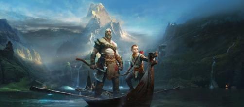 Arte oficial mostrado en el E3 para la portada de God of War.