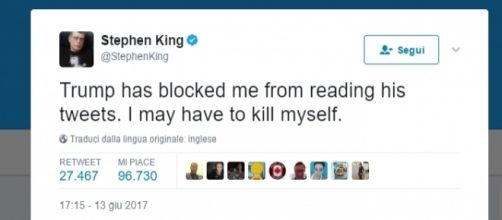 Il Tweet di Stephen King ironico contro Trump.