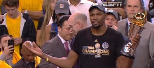 Kevin Durant and his Golden State Warriors became 2017 NBA champions - Photo via Motion Station/Youtube - youtube.com Kevin Durant and his Golden State Warriors became 2017 NBA champions - Photo via Motion Station/Youtube - youtube.com