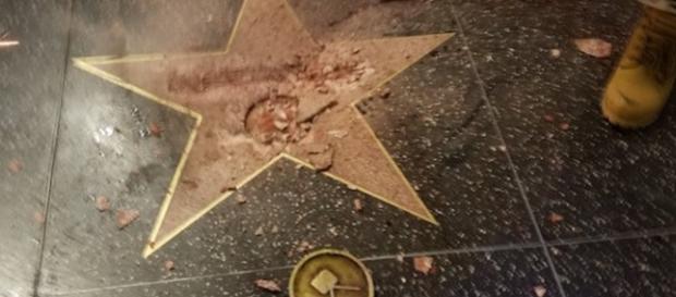 There has been reports of vandalism on Trump's Walk of Fame star. Photo via Dark Horse News, YouTube. There has been reports of vandalism on Trump's Walk of Fame star. Photo via Dark Horse News, YouTube.