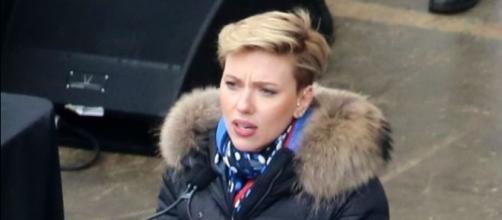 Wikimedia Commons -- Scarlett Johansson speaks to the crowd at the Women's March on Washington