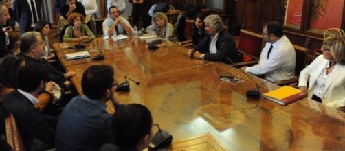 Beppe Grillo in una visita in Campidoglio