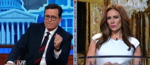 Laura Benanti revived her impersonation of Melania Trump on CBS. Photo via The Late Night with Stephen Colbert, YouTube.