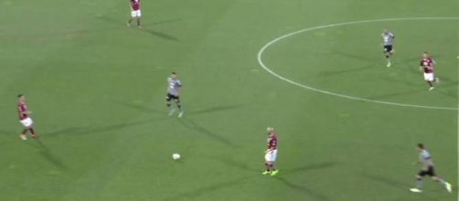 Una fase della semifinale tra Alessandria e Reggiana