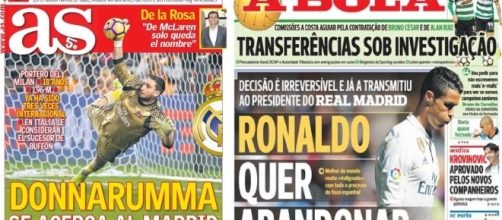 Donnarumma e Cristiano Ronaldo: le rivelazioni dei quotidiani stranieri