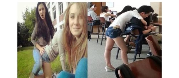 Duas fotos tiradas em momentos inusitados. Duas fotos tiradas em momentos inusitados.
