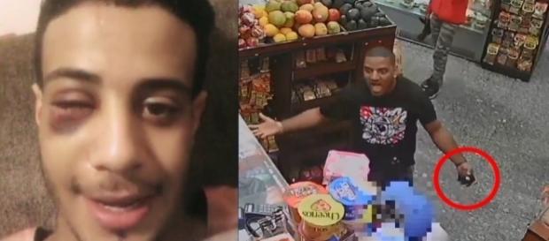 Homem quebrou a mandíbula do funcionário de uma loja arremessando abacates verdes (Crédito: YouTube/CBS New York) Homem quebrou a mandíbula do funcionário de uma loja arremessando abacates verdes (Crédito: YouTube/CBS New York)