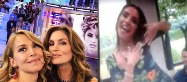 A sinistra Barbara D'Urso e Cindy Crawford, a destra Malena A sinistra Barbara D'Urso e Cindy Crawford, a destra Malena