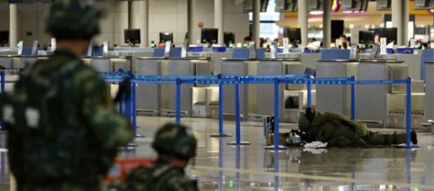 Explosion à l'aéroport de Shanghai, quatre blessés Explosion à l'aéroport de Shanghai, quatre blessés