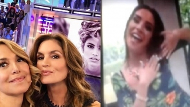 A sinistra Barbara D'Urso e Cindy Crawford, a destra Malena