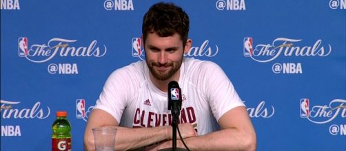 Kevin Love is once again at the center of NBA trade rumors following their loss against the Warriors (via YouTube/NBA)