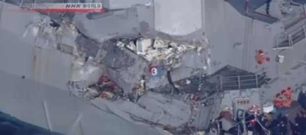 Aerial Footage Of USS Fitzgerald After Collision With Philippine Container Ship/ iBankCoin.com Youtube Aerial Footage Of USS Fitzgerald After Collision With Philippine Container Ship/ iBankCoin.com Youtube