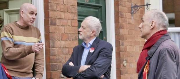 Corbyn speaking to public during election campaign Corbyn speaking to public during election campaign