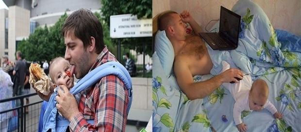 Pais aprontam quando estão sozinhos com seus bebês Pais aprontam quando estão sozinhos com seus bebês