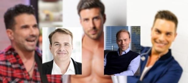 Endemol-Chef Marcus Wolter (li.) und Sat.1 Boss Kaspar Pflüger (re.) - hinten Marc Terenzi, Leonard Freier und Eloy / Fotorechte am Textende Endemol-Chef Marcus Wolter (li.) und Sat.1 Boss Kaspar Pflüger (re.) - hinten Marc Terenzi, Leonard Freier und Eloy / Fotorechte am Textende