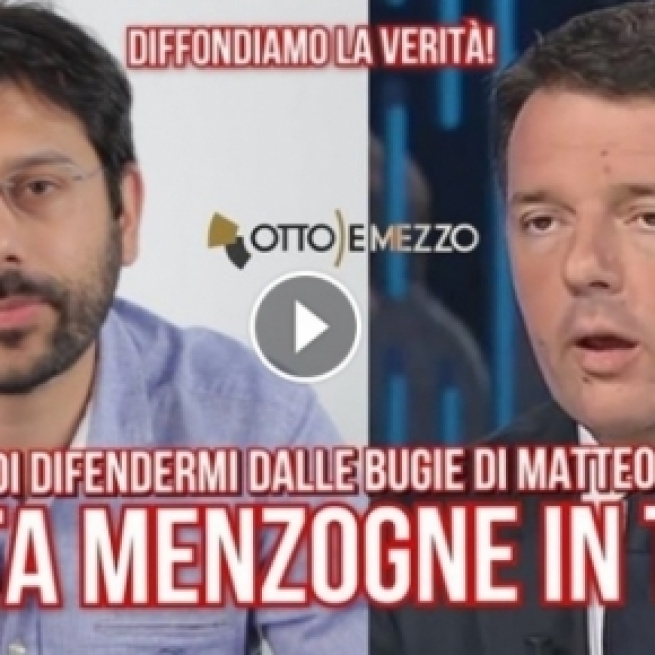 Un fermo immagine del video con cui Angelo Tofalo annuncia querela contro Matteo Renzi