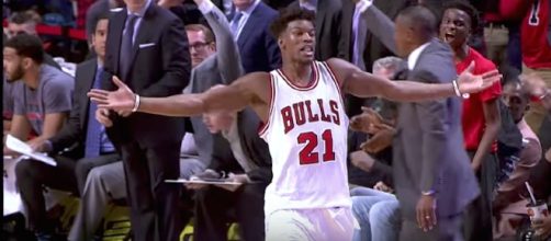 Will Chicago's Jimmy Butler still be on the Bulls for the 2017-18 NBA season or a new team? [Image via NBA/YouTube]