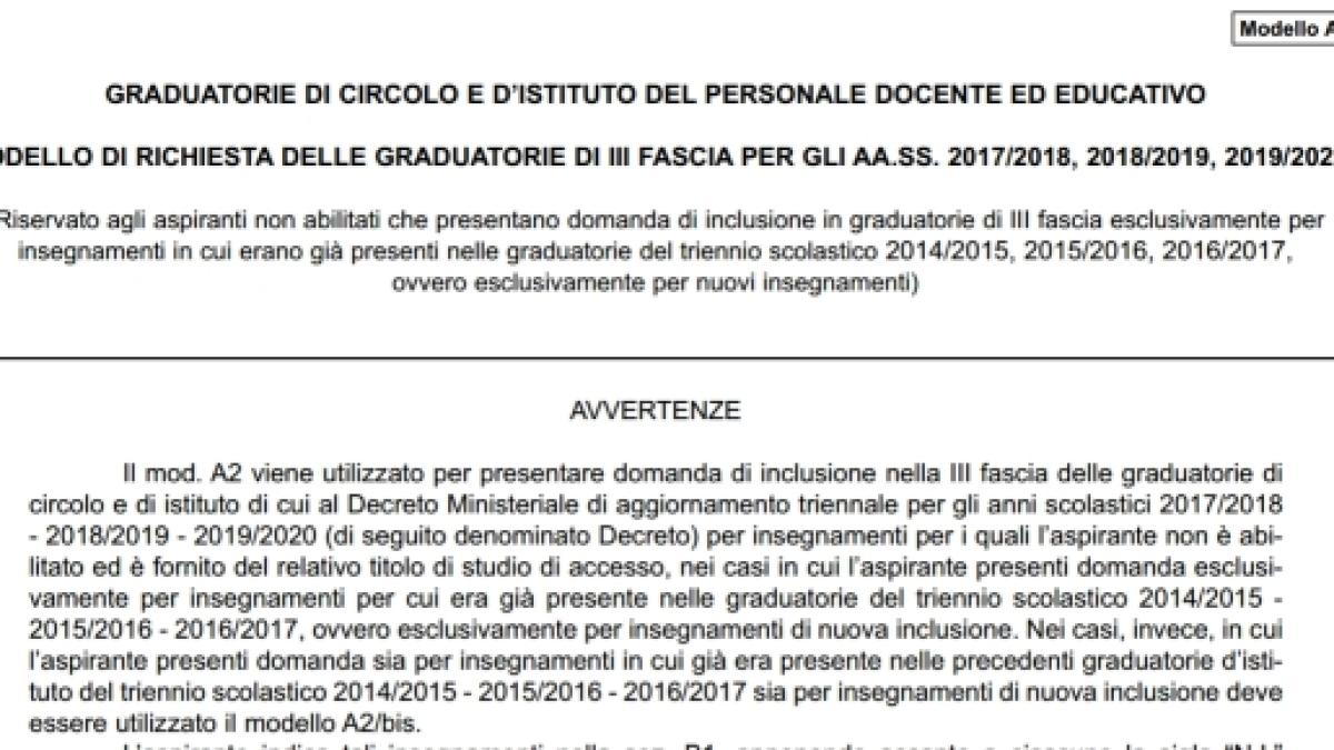 Iscrizione Gi Differenza Modello A1 A2 E A2bis