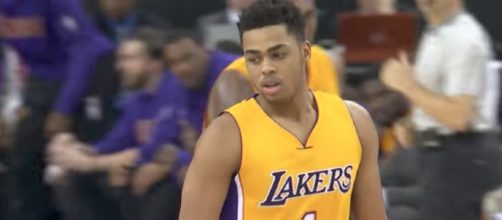 D'Angelo Russell has been sent from the Lakers to the Nets as of Tuesday. [Image via NBA/YouTube]