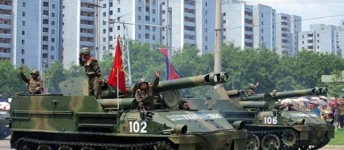 North Korean artillery on parade (wikimedia commons Stefan Krasowski)