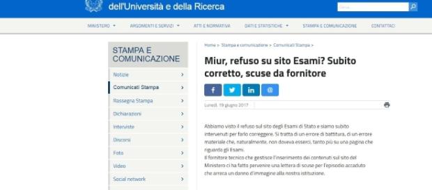 Maturità 2017, errore ortografico Miur sul sito: 'traccie' Maturità 2017, errore ortografico Miur sul sito: 'traccie'