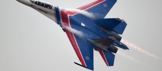 Russian fighter jet buzzed a U.S. Air Force reconnaissance aircraft -Twitter/@CBSNews Russian fighter jet buzzed a U.S. Air Force reconnaissance aircraft -Twitter/@CBSNews