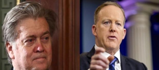 Steve Bannon, Sean Spicer via Twitter Steve Bannon, Sean Spicer via Twitter