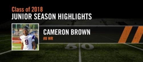 Nebraska football recruit Cameron Brown [Image via Hudl/YouTube screencap]