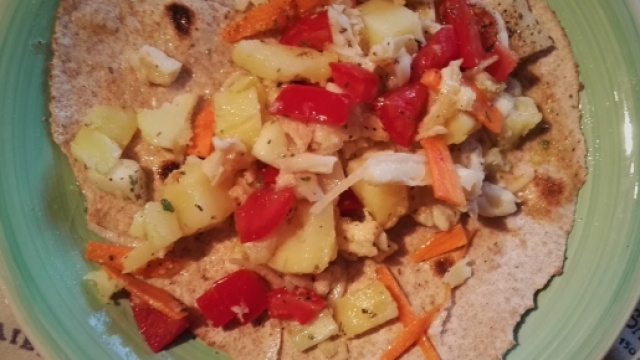 Insalata di trippa su focaccia integrale