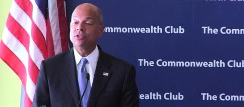 Jeh Johnson wanted the DHS to appear non-partisan when news of Russian hacking erupted. Photo via Commonwealth Club, YouTube.