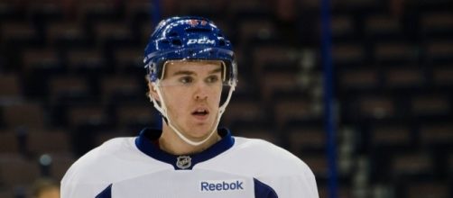 Connor McDavid of the Edmonton Oilers skates in a practice - Connor Mah via Flickr