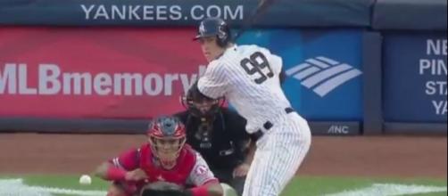 Judge clubs three-run homer for 25th of year, Youtube, MLB channel https://www.youtube.com/watch?v=VnqXPovfJMc