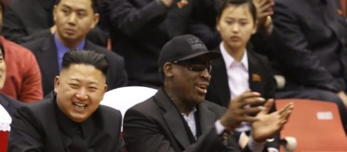 Dennis Rodman and Kim Jong Un watch a basketball game in Pyongyang in 2013 ... - reddit.com