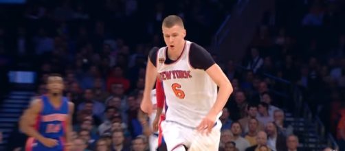 Reports state that the New York Nicks might be looking out to trade Kristaps Porizingis and Joakim Noah at the same time. [Image via Youtube/NBA]