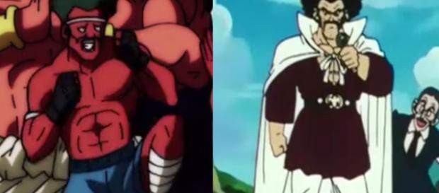 Estos personajes parecen ser una parodia de Mr. Satán y sus discípulos Estos personajes parecen ser una parodia de Mr. Satán y sus discípulos