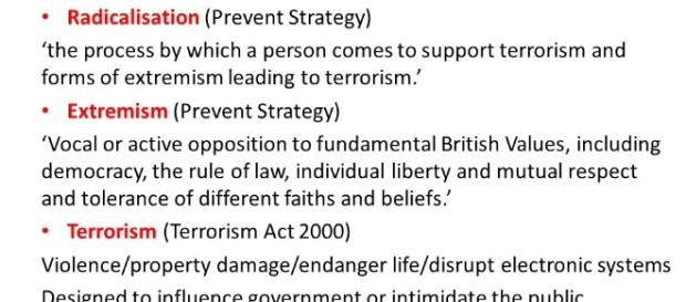 Extremism and Radicalisation 'PREVENT' Information for School ... - slideplayer.com Extremism and Radicalisation 'PREVENT' Information for School ... - slideplayer.com