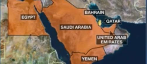 Middle East Map - Qatar CNN Screenshot