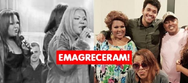 A família acima do peso (à esq.) no programa Hebe e depois do emagrecimento (à dir.) com o apresentador Rufis Jr. A família acima do peso (à esq.) no programa Hebe e depois do emagrecimento (à dir.) com o apresentador Rufis Jr.