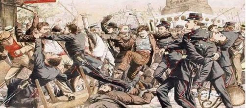 Batalla entre apaches y gendarmes franceses en los Campos Elíseos de París